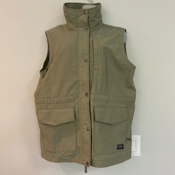 Eddie Bauer Jackets & Blazers - Eddie Bauer olive cotton blend utility vest L